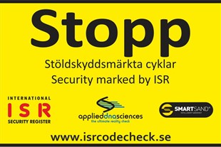Varningsdekal STOPP, laminerad och självhäftande